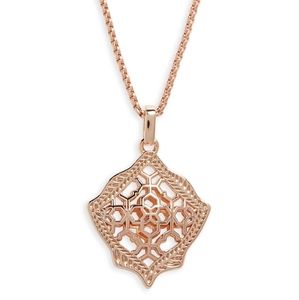 Kendra Scott Kacey Rose Gold Long Pendant Necklace